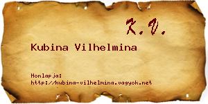 Kubina Vilhelmina névjegykártya